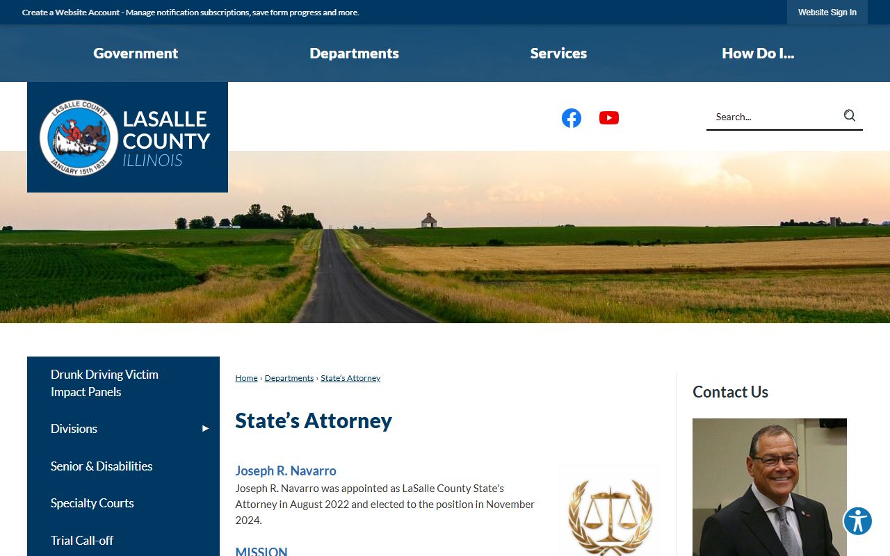 LaSalle County State's Attorney page tied to court records after an arrest